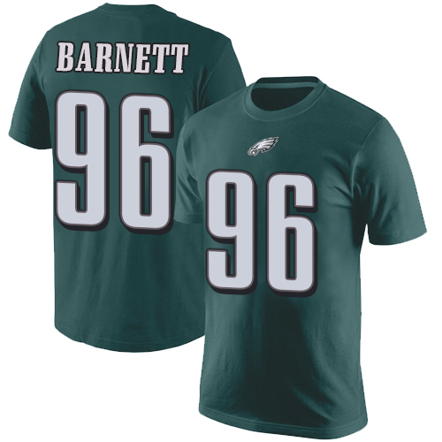 Men Philadelphia Eagles #96 Derek Barnett Green Rush Pride Name and Number NFL T Shirt->nfl t-shirts->Sports Accessory
